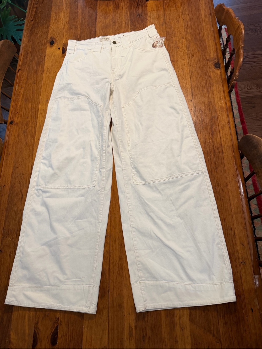 Pilcro Puddle Curve Wide Leg Pants Size 28 White - Picture 3 of 7